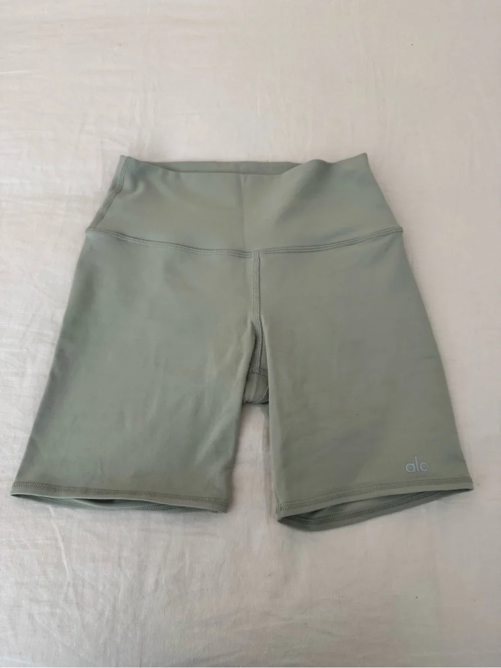 ALO Yoga High-Rise Sage Green Bike Shorts